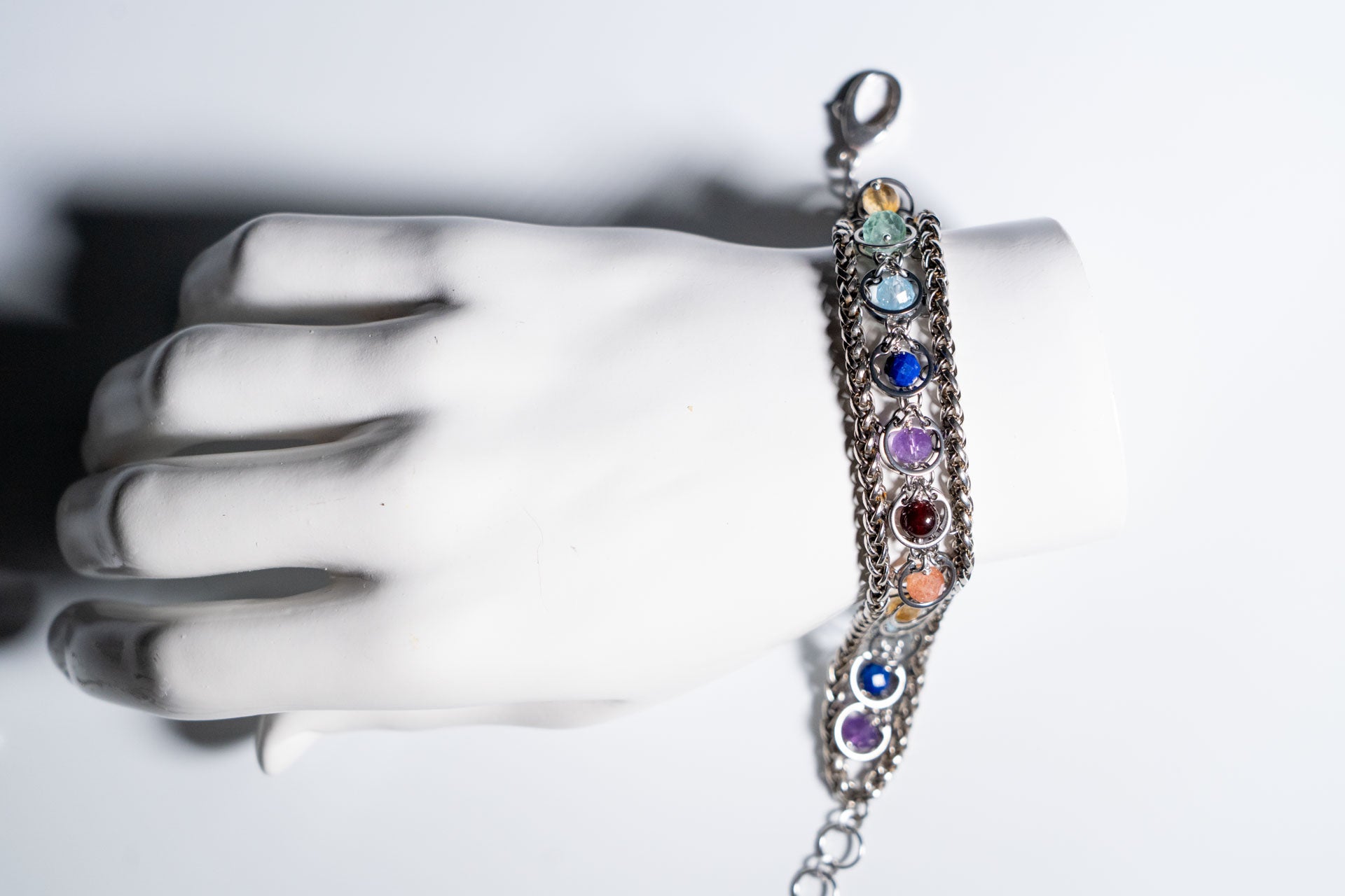 Signature Chakra Pride Bracelet with Wheat Chain Side Rails