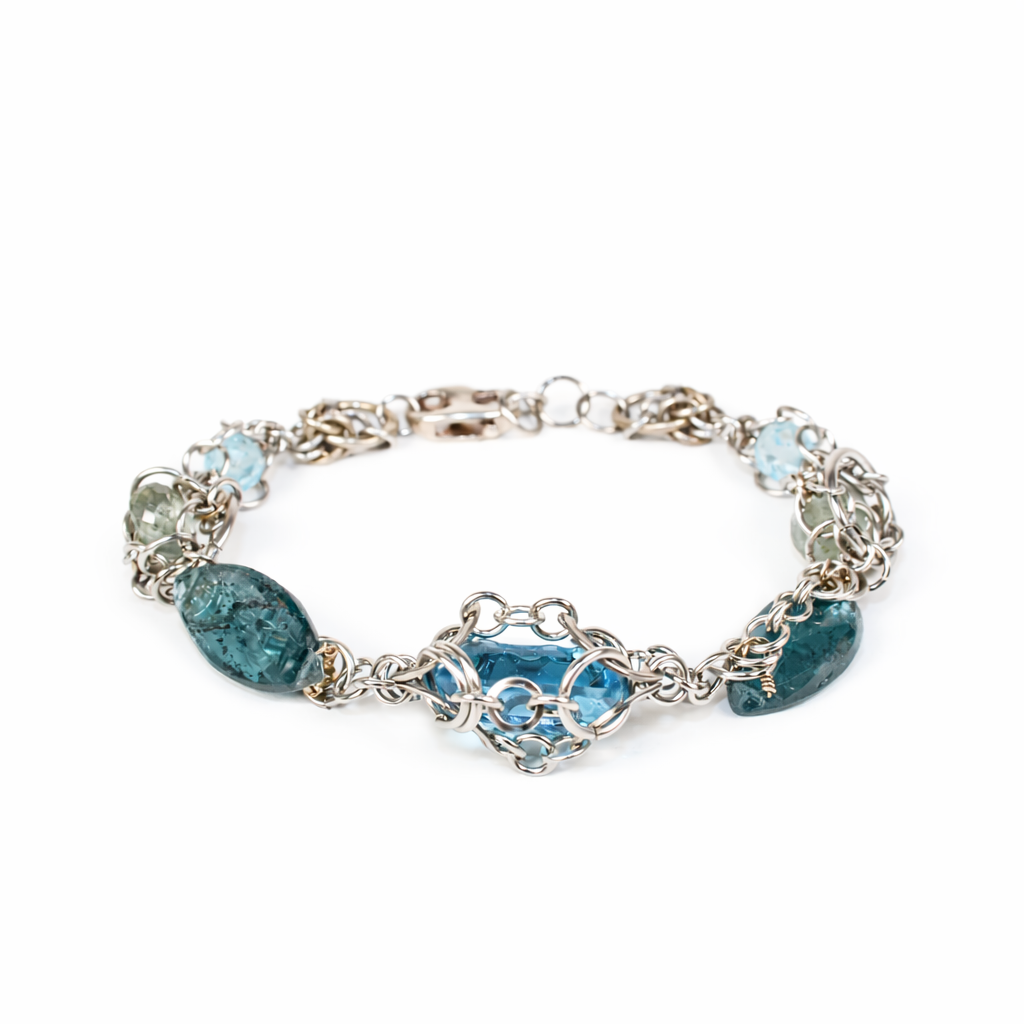 London Blue Topaz & Aquamarine Joan of Arc Bracelet