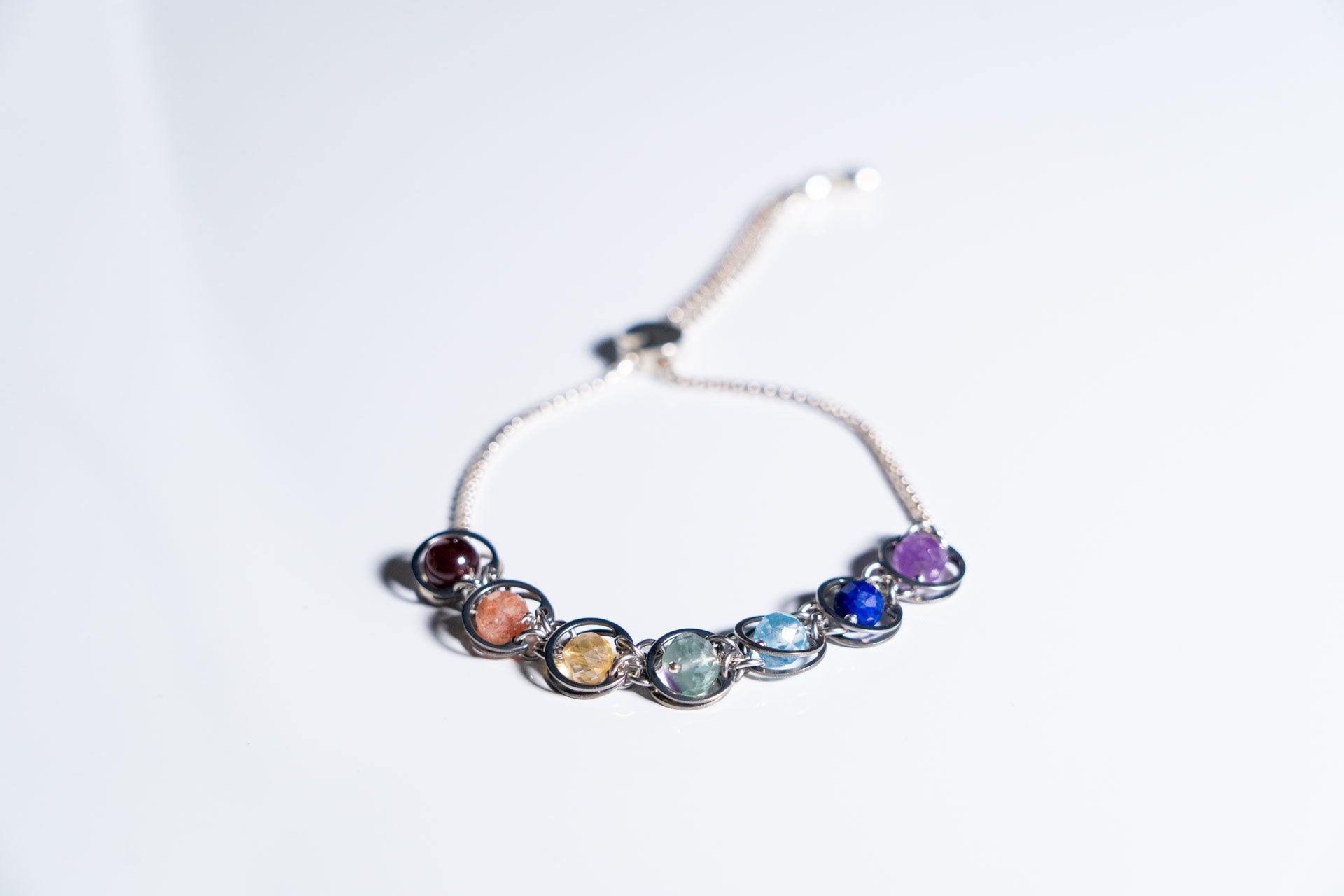 Seven‑Stone Pride Chakra Slider Bracelet