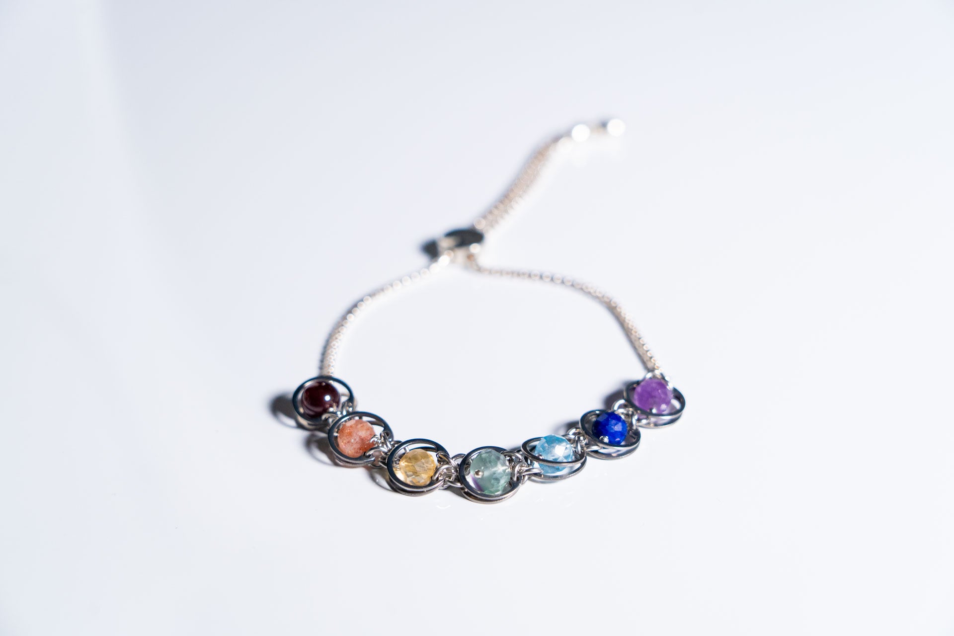 Seven‑Stone Pride Chakra Slider Bracelet