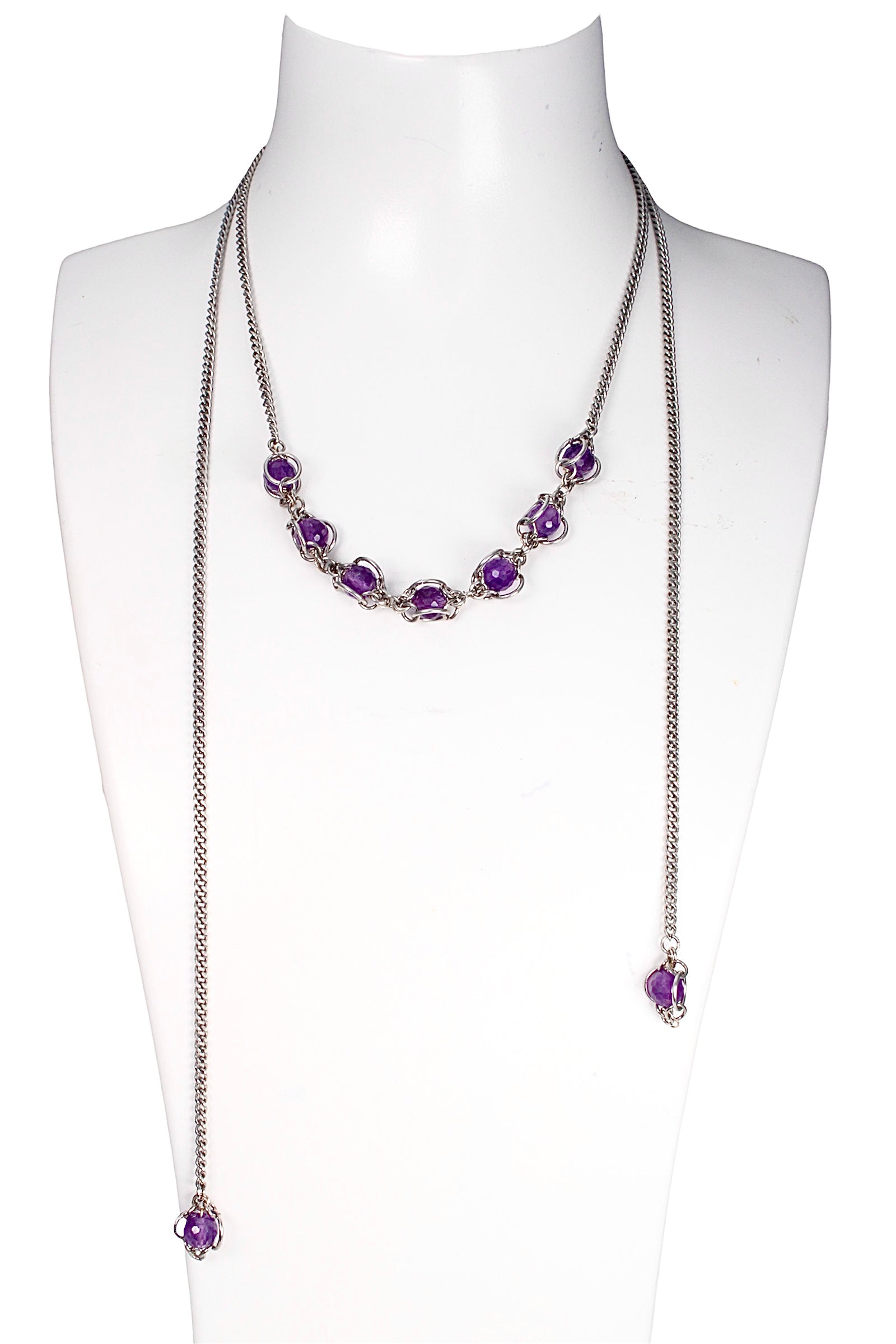 Amethyst Caged Tennis Necklace