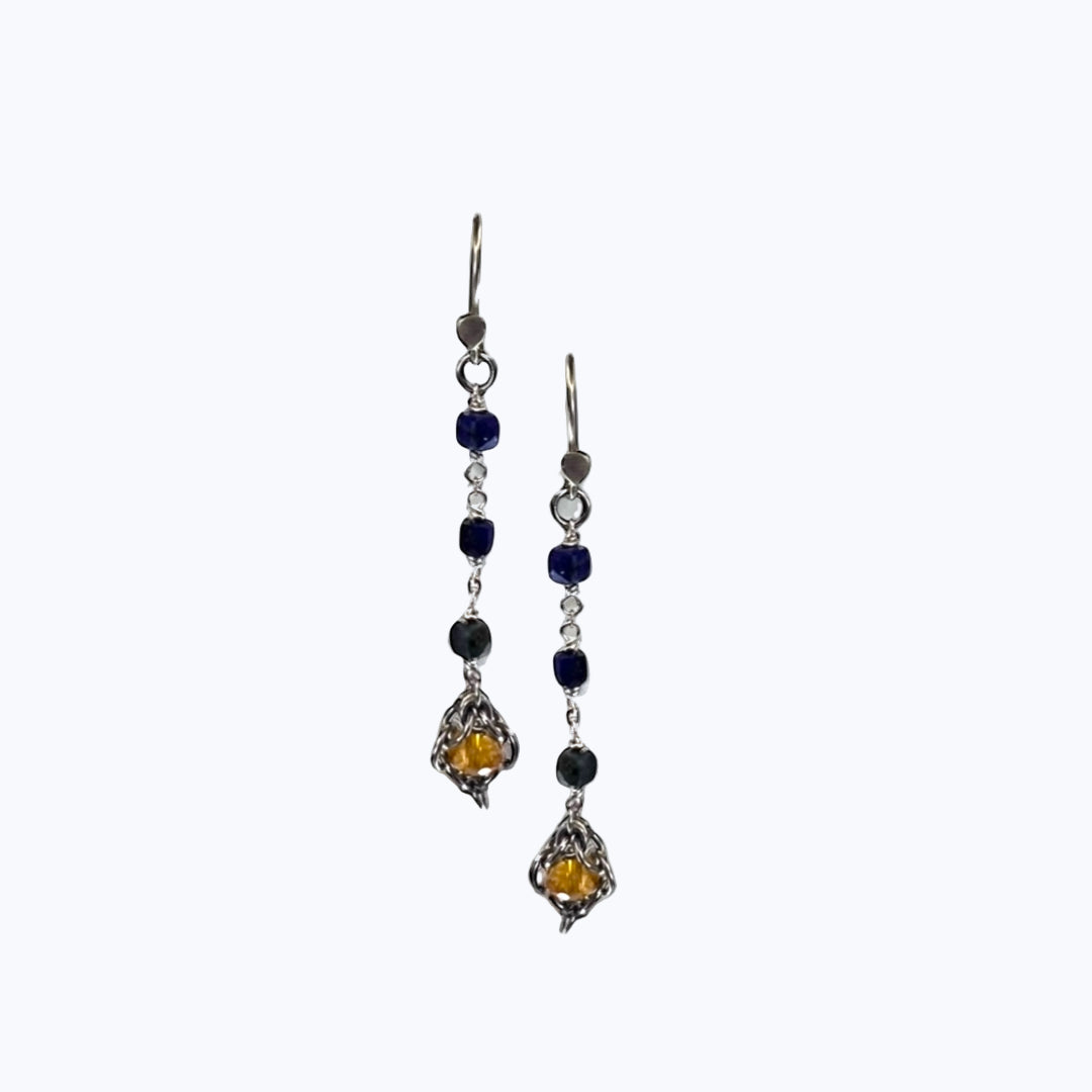 Linear Lapis Earrings